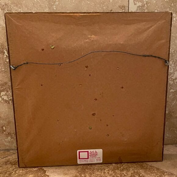 Antique Framed Don Quixote Sancho 8” Enameled Clay 8” Square Tiles Custom Framed - Picture 6 of 16